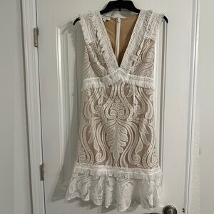 Lulus Elegant White Lace Dress